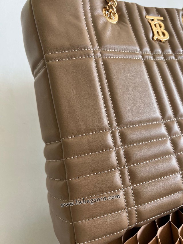 Burberry專門店新款羔羊皮絎縫購物袋 巴寶莉鏈條雙肩帶肩背女包 yxb1385
